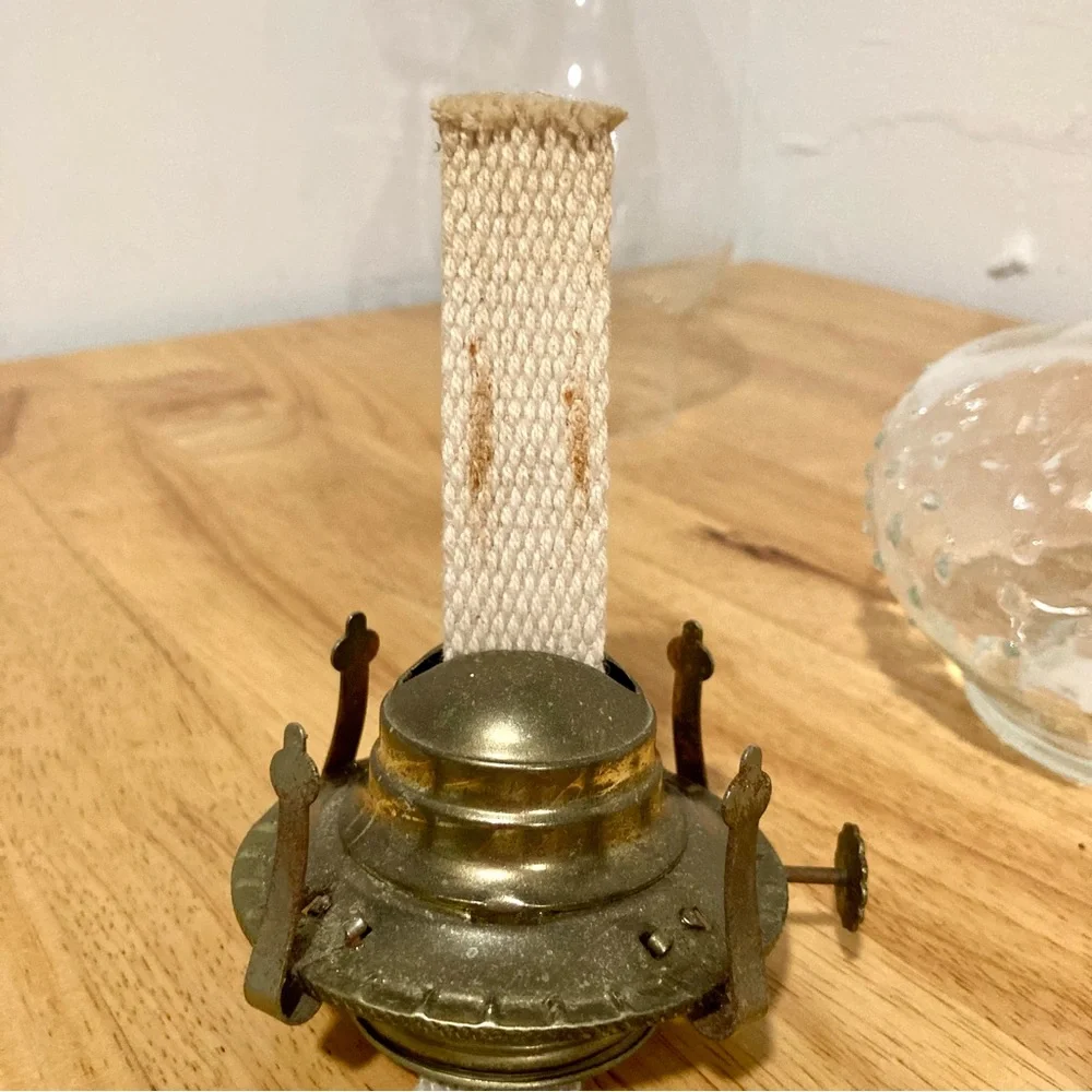 Vintage Lamplight Farms Glass Lamp Hurricane Chimney Wick Paraffin Wales Unused
